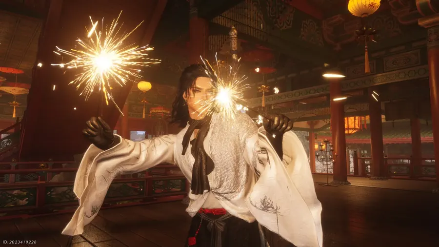 White-robed spark pose