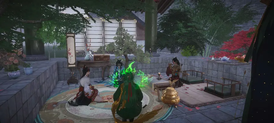 Courtyard circle around tea